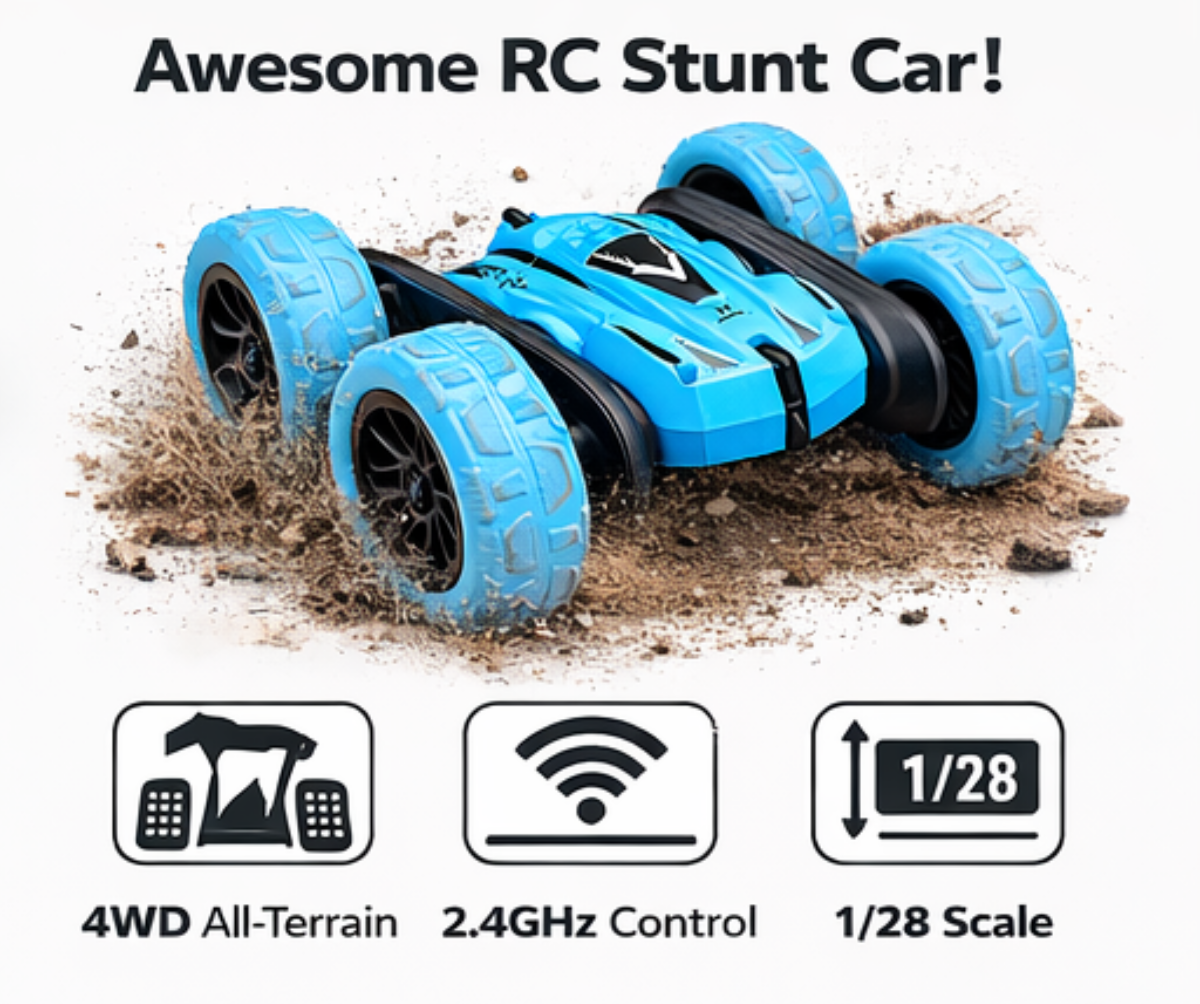 TurboFlip™ RC Stunt Car – 360° Flips & All-Terrain Fun